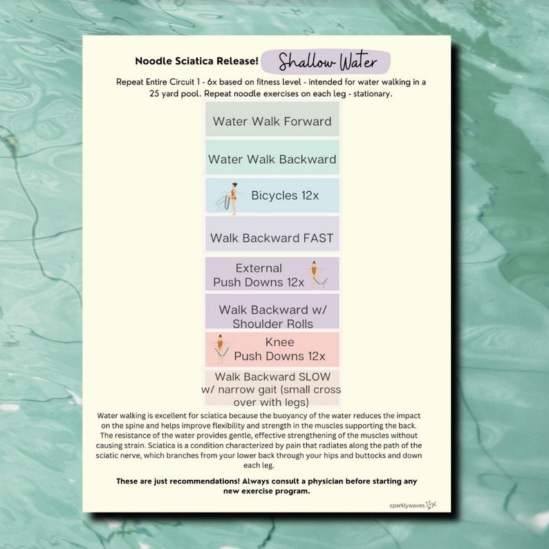 Pool Noodle Fitness for Seniors, Water Exercises for Sciatica, Water