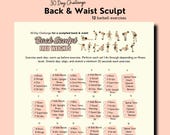 30 Day Challenge Slim Back Exercises, Barbell Exercises for Back, Free Weight Exercises for Women, Waist Sculpting Workouts, Abdominals, PDF