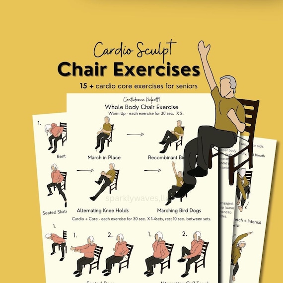Seated Cardio Chair Exercise, Chair Workout for Belly Fat