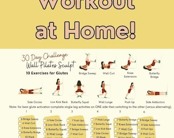 Pilates Workout for Glutes, 30 Day Challenge Wall Pilates, Bigger