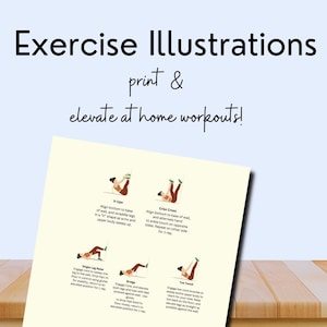 Infographic showing illustrations of pilates exercises.