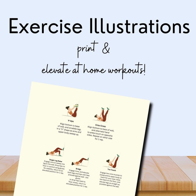 Infographic showing illustrations of pilates exercises.