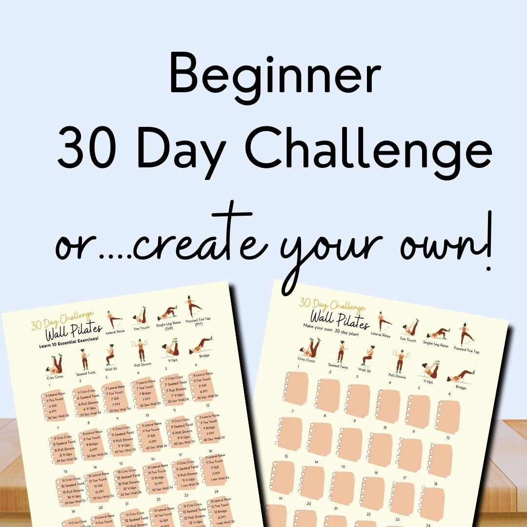 30 Day Challenge Wall Pilates Workout, Wall Exercise for Women, Flat ...