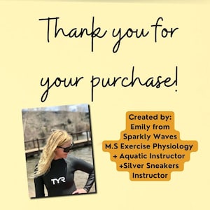 Picture of women and title that reads "thank you for your purchase".