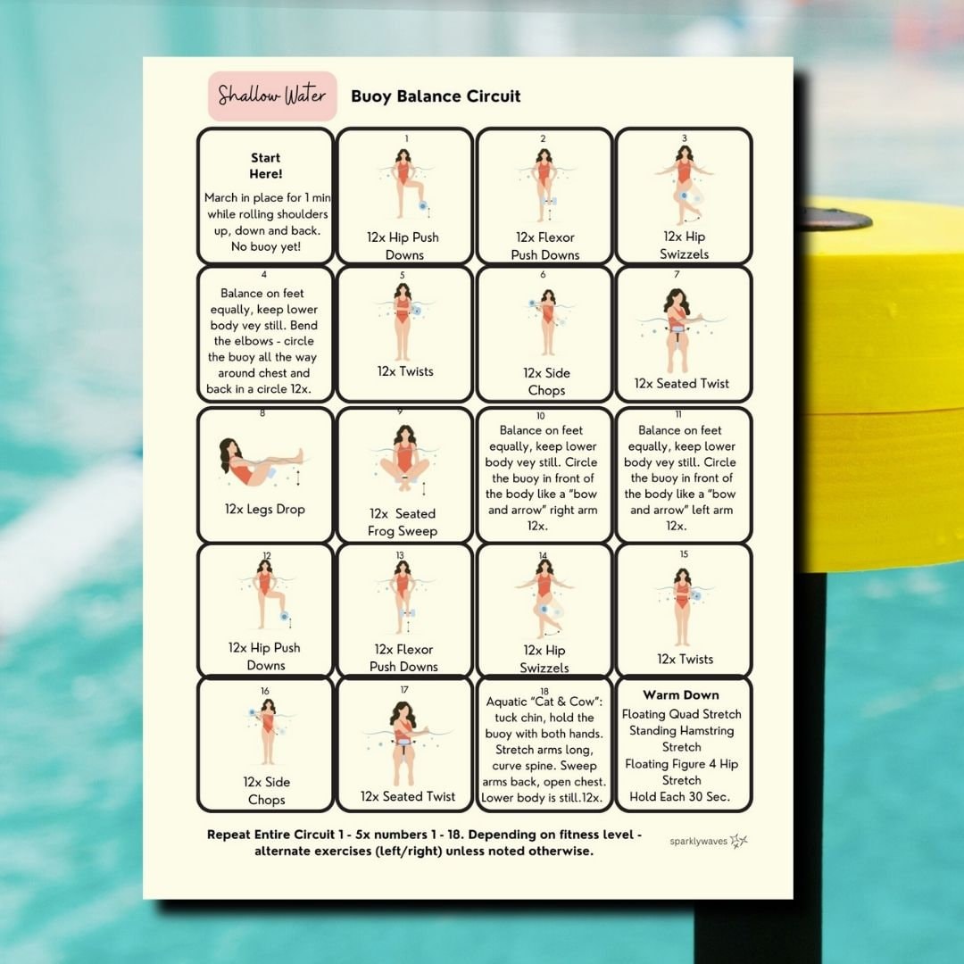 Buoy Water Workout for Seniors, Pool Buoys Water Aerobics, Full Body