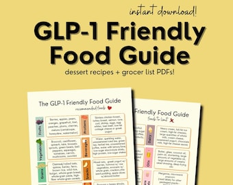 GLP1 food list, anti inflammatory, weight loss food, balanced meals, diet plan, high fiber food list, high protein recipes, meal prep, pdf