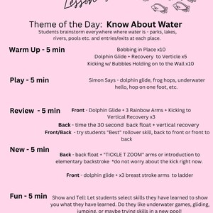Swim Lesson Plan, Printable Swim Lessons Bundle, Digital Print, Swim ...