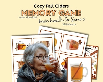 Memory Game for Seniors, brain games for seniors with dementia, memory matching game, brain training, Fall activity, Autumn Activities