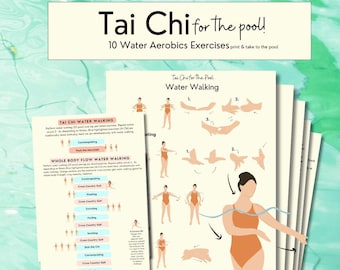 Tai Chi for Seniors, Water Aerobics Exercise PDFs, Water Walking for Arthritis, Water Workout for Women, Instant Download, Printable