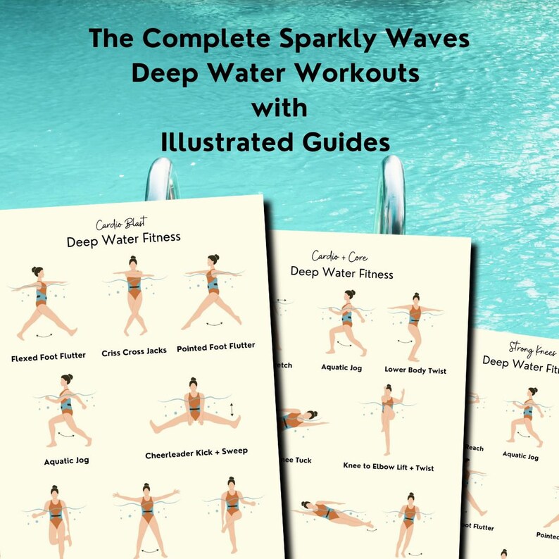 Water Aerobics Fitness Bundle, Pool Exercises for Seniors, Fitness