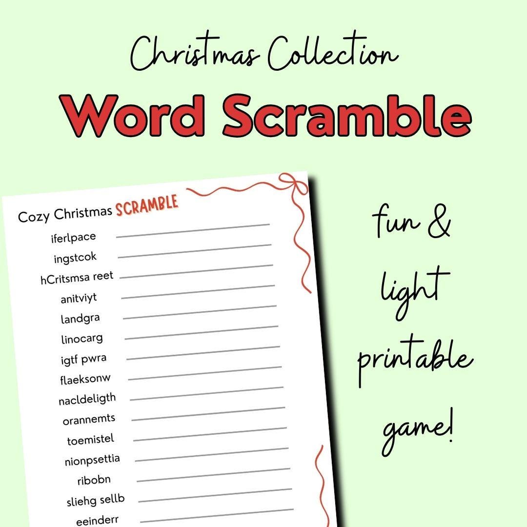 Scramble Riddle Word Scramble for Seniors, Christmas Printable Games for Older Adults ...