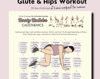 workout for the hips, glute and hips workout, lower body exercises for women, at home workout, glute workout, at home gym printable