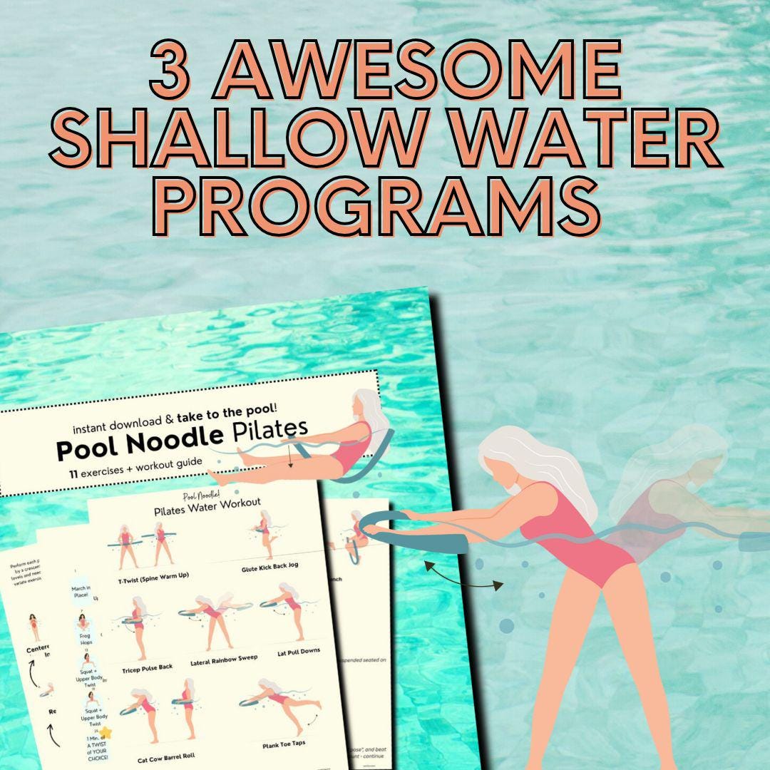 Water Yoga Routine Printable Water Aerobics Pdfs, Water Fitness, Water Exercise Digital Downloads ...