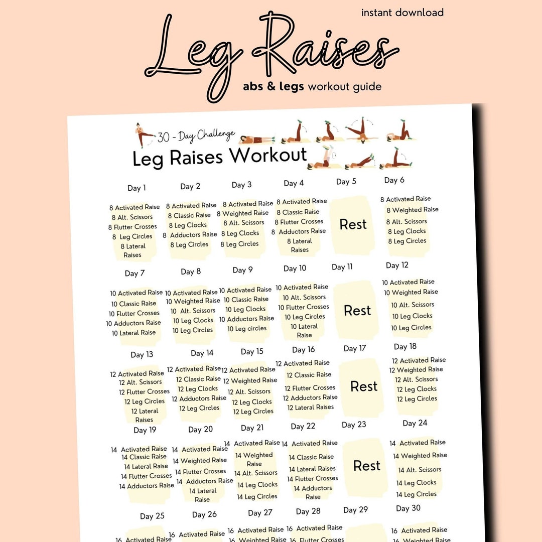 30 Day Arms Legs Abs Workout Standing Ab's Challenge Printout 30