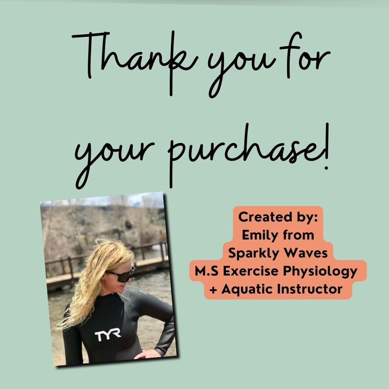 A thank you message from Etsy shop owner for purchasing the Somatic Exercise for Hips PDFs.