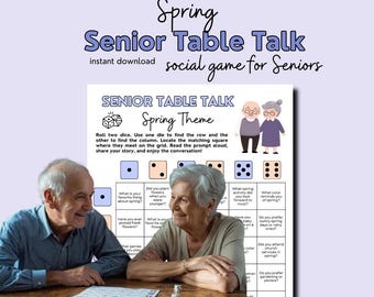 Spring game for seniors, table talk printable game for senior citizens, brain game, icebreaker games for older adults, social game, pdf