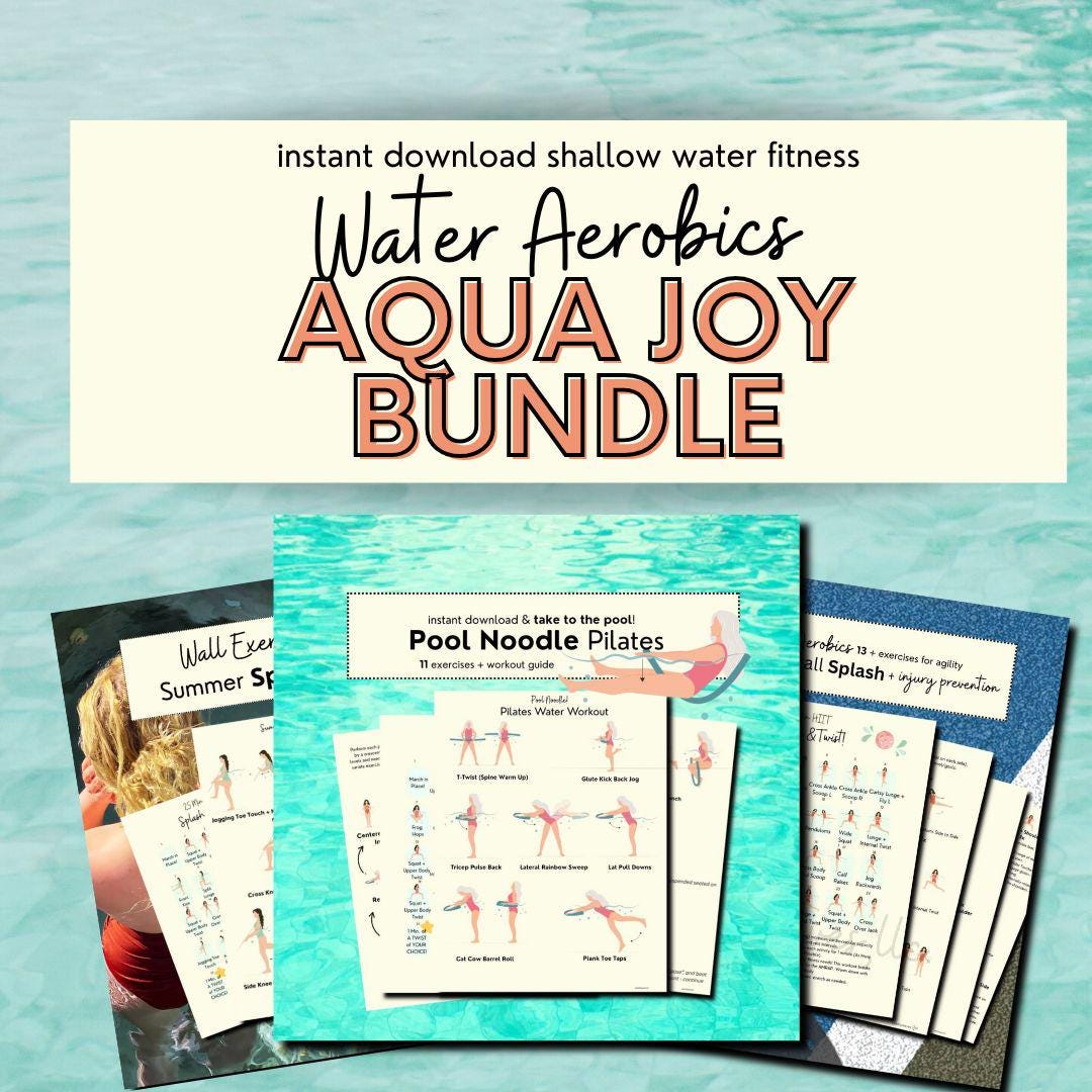 Water Yoga Routine Printable Water Aerobics Pdfs, Water Fitness, Water Exercise Digital Downloads ...