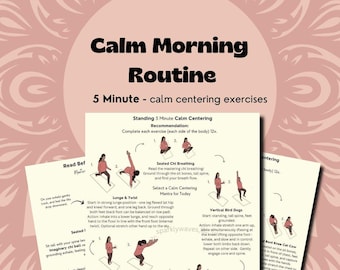 Calm Morning Workout Routine, Calming morning exercise for beginners, Bodyweight, 10 Minute At home Workout for Flat Belly, mobility, PDF