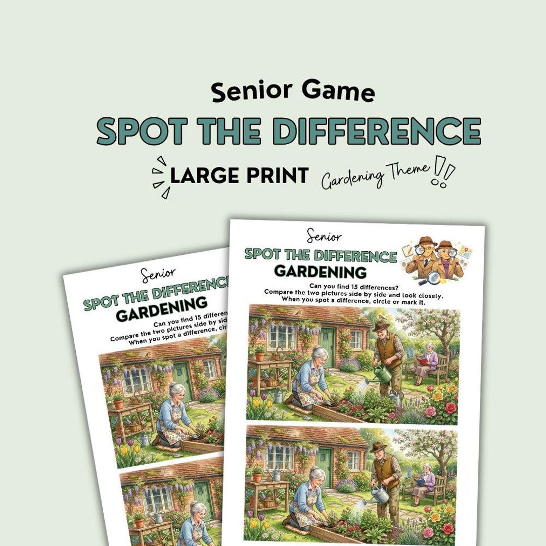 Spot the Difference Summer Garden Puzzle, Hidden Picture, Ispy ...