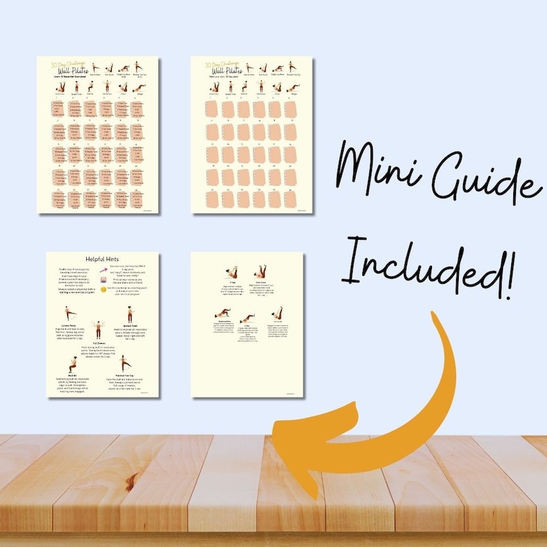 30 Day Challenge Wall Pilates Workout, Wall Exercise for Women, Flat ...