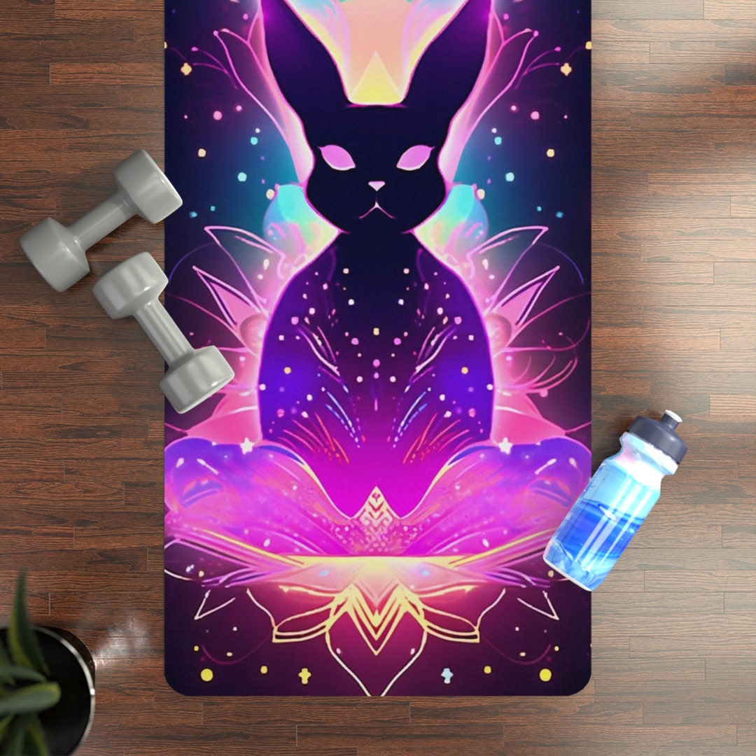 Galaxy Rabbit Yoga Mat Zen Bunny Microfiber Suede Top & Etsy