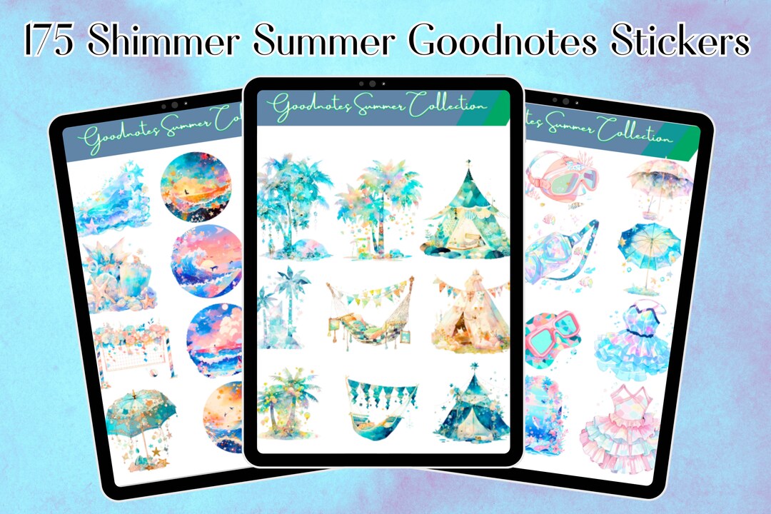 Goodnotes Summer Sticker Set | 175+ Digital Planner Goodnotes File ...