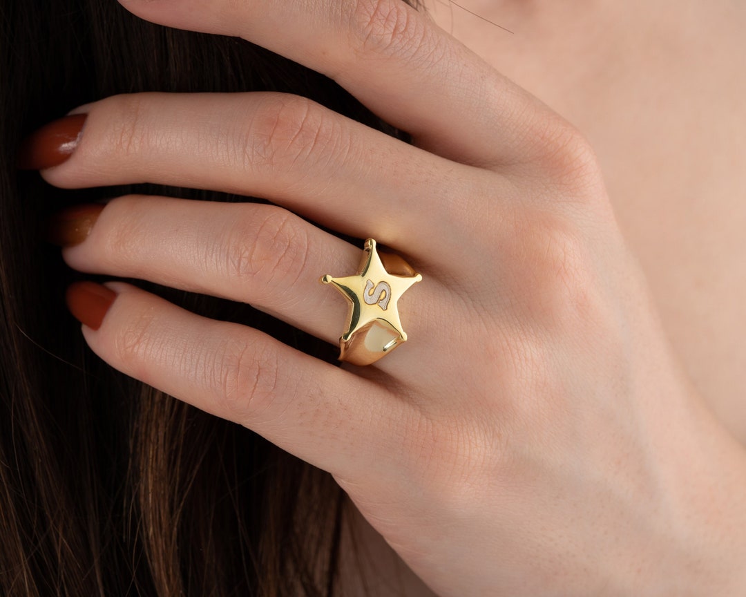 Custom Initial Rings Personalized Letter Rings Dainty Rings Custom ...