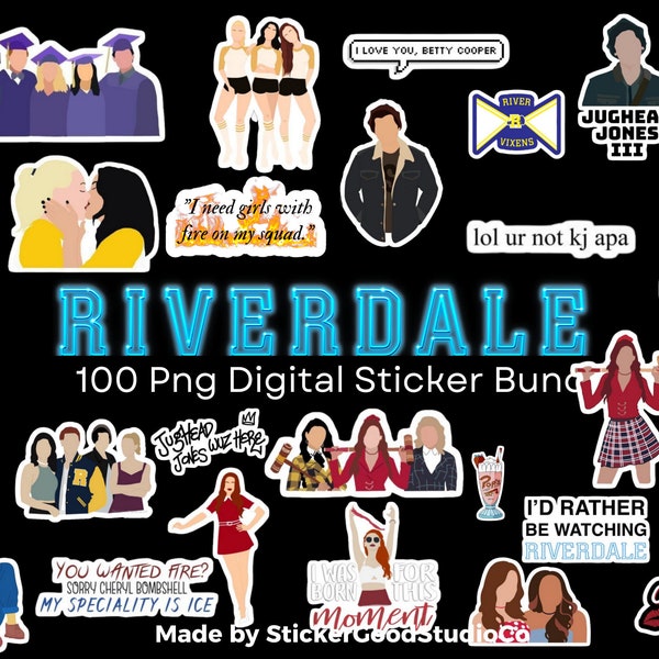 Riverdale PNG STICKER Bundle| 100 Digital Sticker Pack| For Notebook,iPad, bottle |