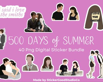 500 DAYS of SUMMER Digital STICKER Bundle| 40 Dıgıtal Sticker Pack| For Notebook,iPad, bottle|Tom Hansen|Summer|Rachel| Movie Sticker