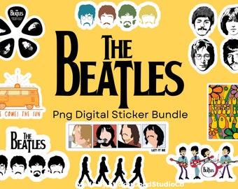 The Beatles Png STICKER Bundle| Digital Sticker Pack|For Notebook,iPad, bottle, Whatsapp, GoodNotes, Notability | John Lenon | Boy Band