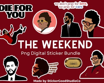 THE WEEKEND Png STICKER Bundle|Digital Sticker Pack|For Notebook,iPad|Starboy|Blinding Lights|Die For You|Gasoline|Call Out My Name