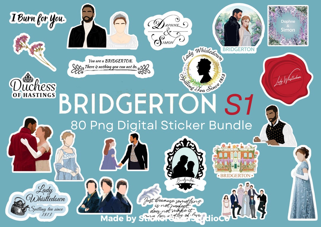 Bridgerton Season 1 Png STICKER Bundle 80 Digital Sticker Pack for