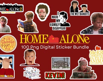 Paquete HOME ALONE STICKER/ Paquete de 100 pegatinas Dıgıtal/ Para portátil,iPad, botella / Kevin/