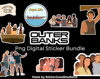 OUTER BANKS Sticker Bundle| Digital Sticker Pack| For Notebook,iPad, bottle|Outer Banks Png Sticker|Sarah|John|JJ|Kiara|Rafe