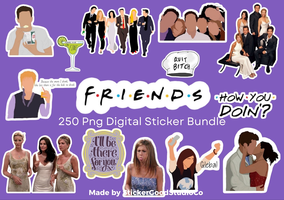 Friends Sticker Customizable Friends Png STICKER Bundle 250 Digital Sticker Pack for Notebook,ipad ...