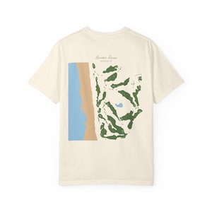 Bandon Dunes Golf Course Map Tee - Coastal Landscape Graphic T-Shirt