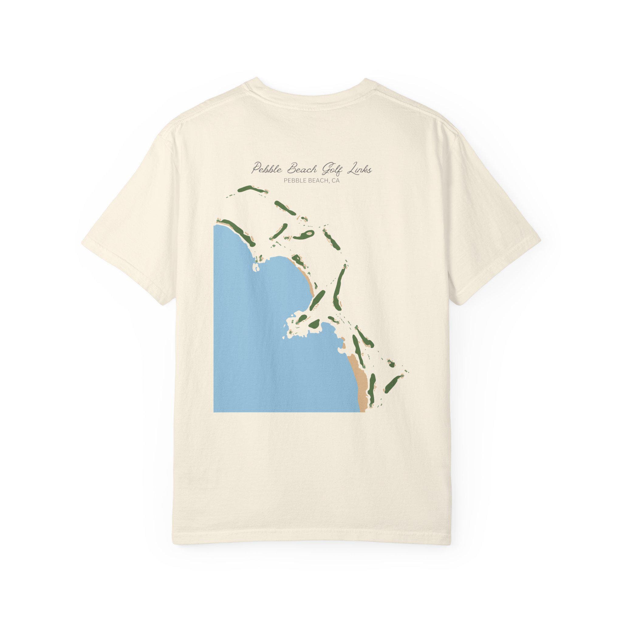 pebble beach golf dresses Course Map T-Shirt: Coastal Artwork Tee Golf course