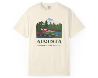 Camiseta de golf Augusta National Hole 12: estilo artístico de parque nacional