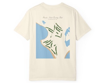 Camiseta con mapa de golf de Prouts Neck Country Club / Scarborough, Maine