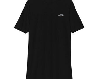 Gray American V8 Embroidered Shirt – Cars & Coffee Streetwear – Minimal Sports Car Tee – Car Enthusiast Gift