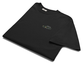 Embroidered 80s Euro Sports Car Shirt – Green Rear Engine Performance Tee – Cars & Coffee Gift