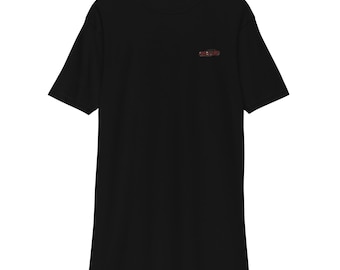 Red American Performance Car Embroidered Shirt – Cars & Coffee V8 Streetwear – Minimal Car Guy Gift