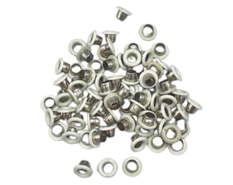 White/Nickel Eyelets Grommets 3.5mm Internal Hole Diameter (Pack of 250)