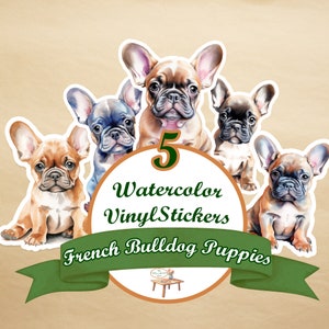Entzückender Aquarell Französische Bulldogge Welpen Aufkleber - Niedliche Frenchie Kunst für Hundeliebhaber