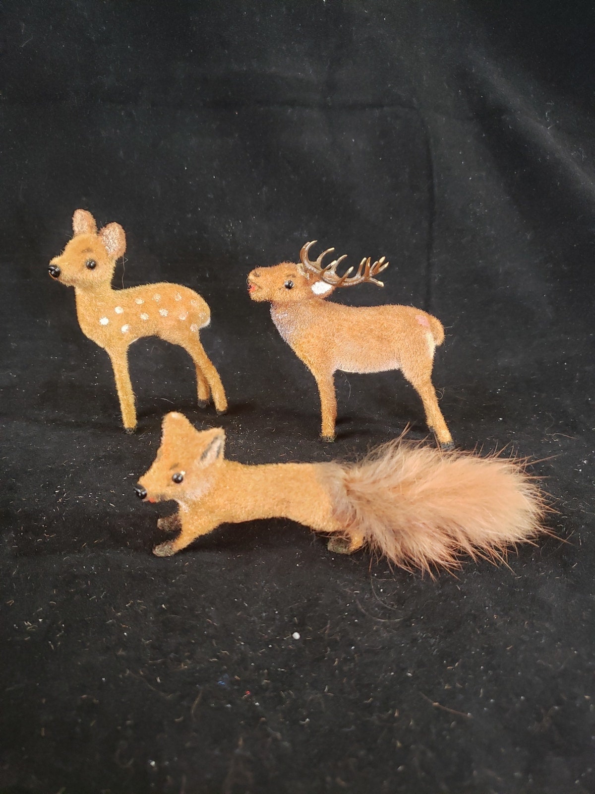 本格派ま！ Set of 3 Vintage Wagner Kunstlerschutz Handwork Flocked West アンティーク雑貨