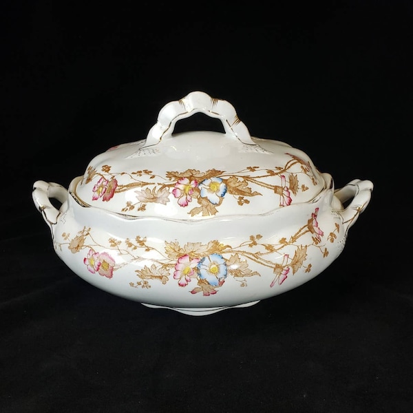 Thomas Furnival & Sons CHARM Pattern Round Covered Vegetable Serving Dish