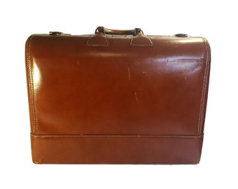 Vintage Wheary The Little Colonel Suitcase Double Handle Brown MCM