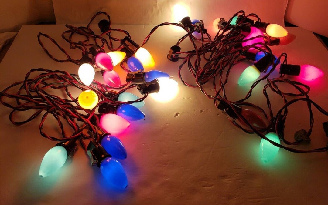 Vintage C9 Christmas Light String Strands 2 Sets of 15 Red Etsy