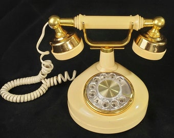 Western Electric French Princess Rotary Telephone Cream & Gold Display or Repair