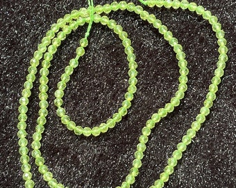 Peridot faceted beads for DIY Projects, 2 to 2.5 mm round beads. Over 170 beads.